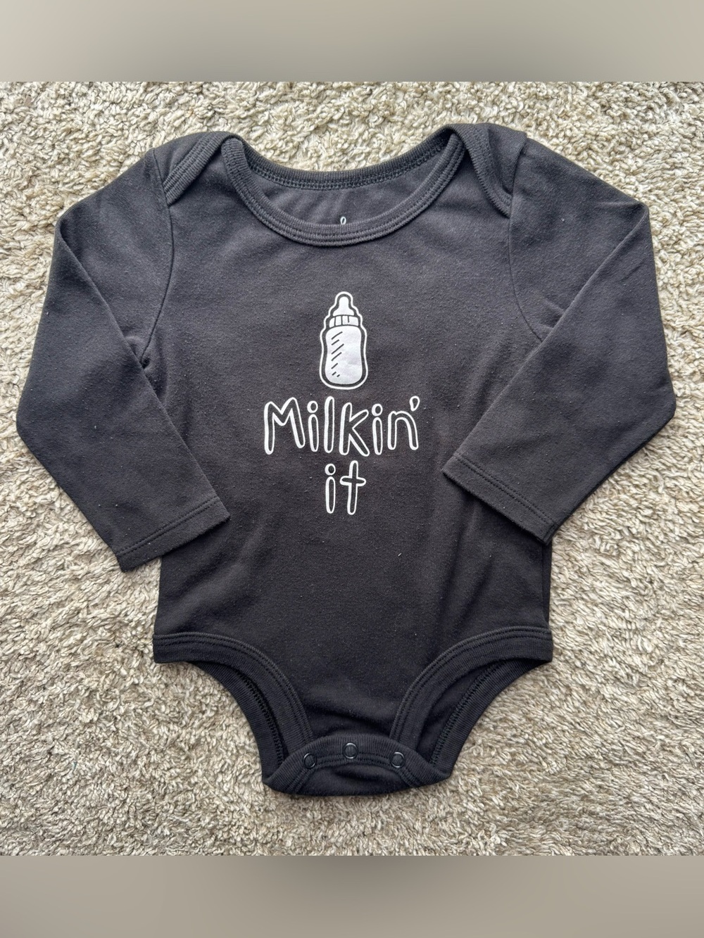 Lullaby Lane “Milkin’ It” Long Sleeve Onesie 18M